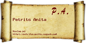 Petrits Anita névjegykártya